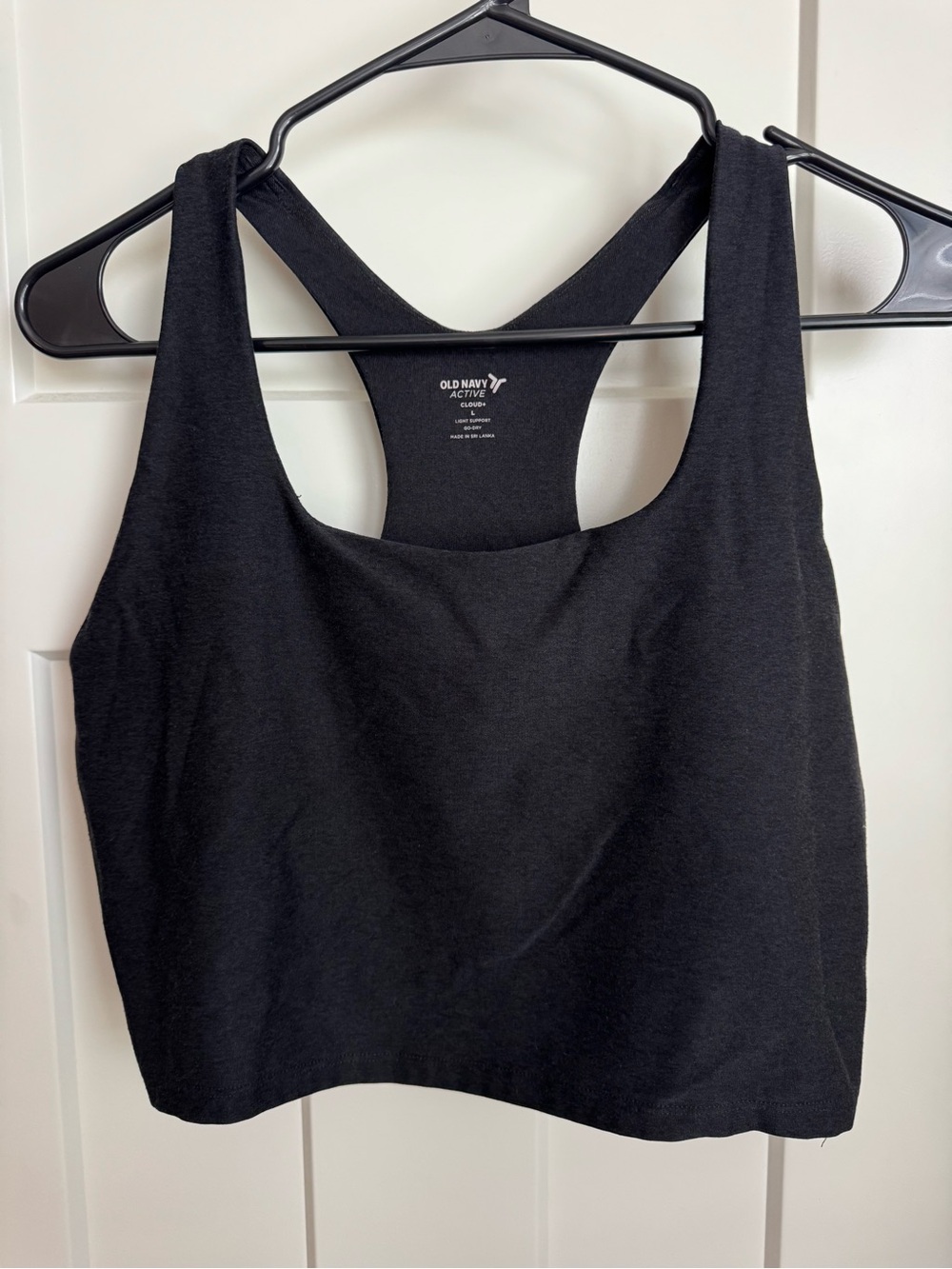 Old Navy Black Racerback Crop Sports Bra